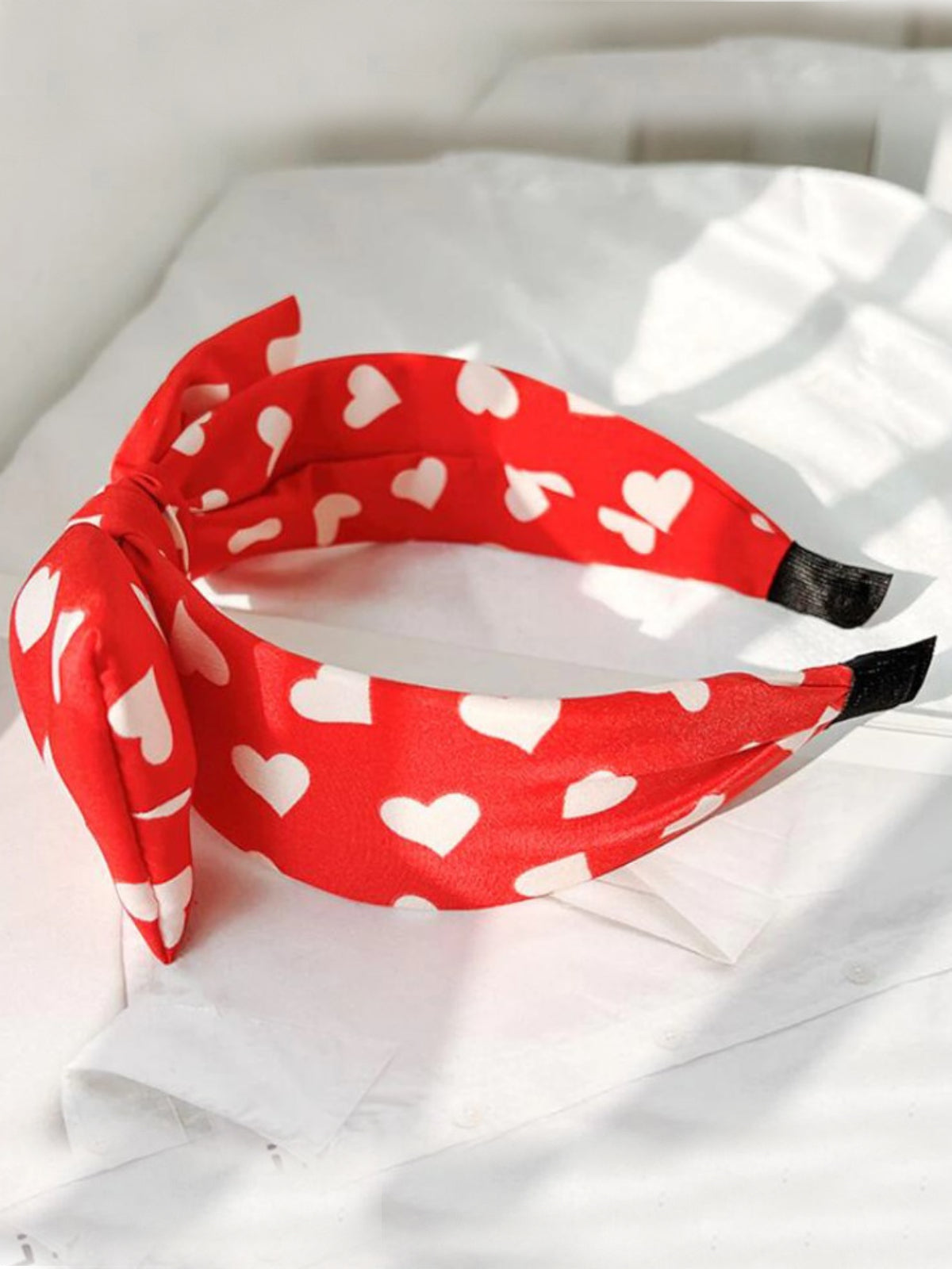 Mia Belle Girls Heart Print Bow Headband | Girls Accessories