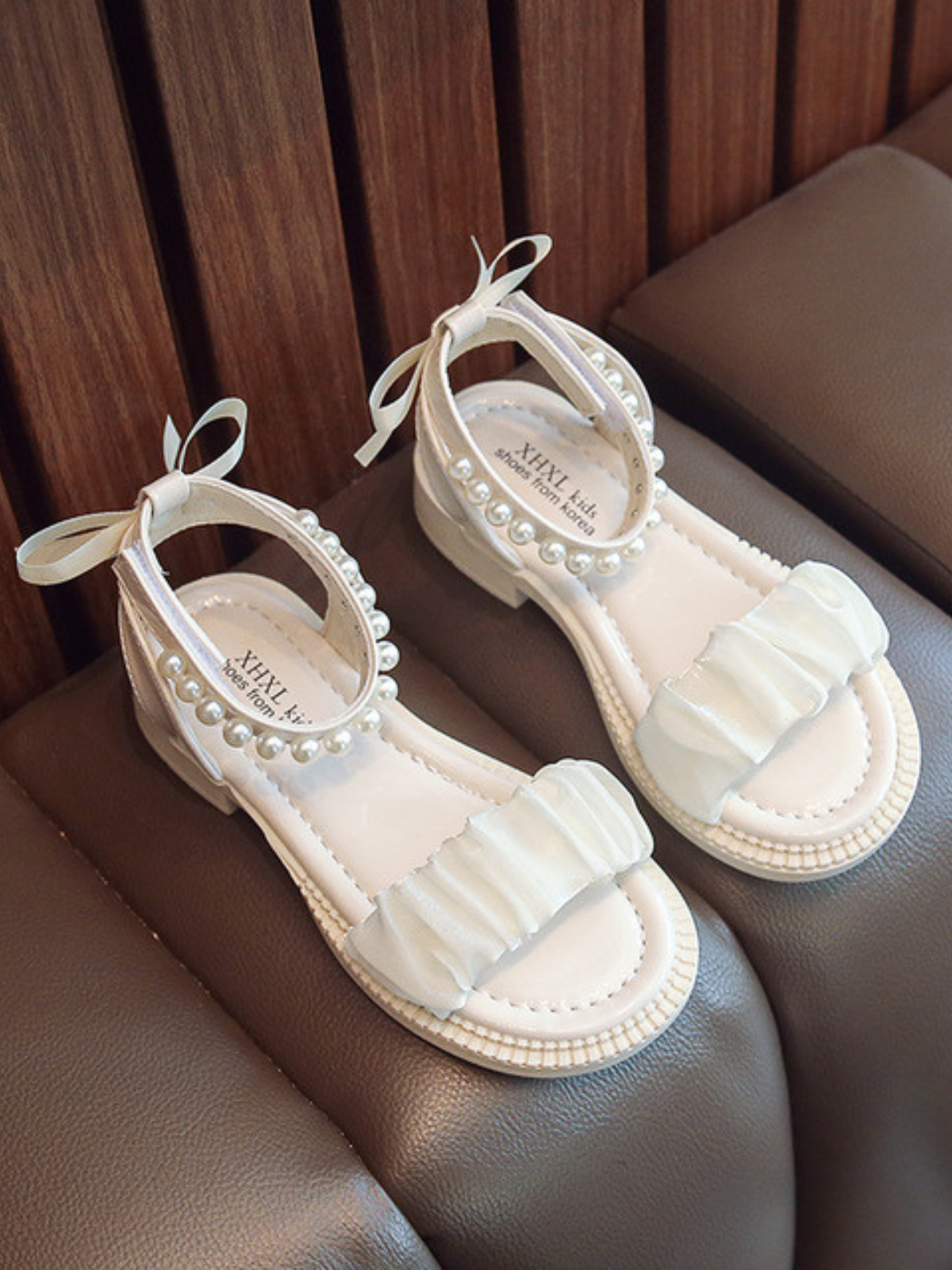 Toddler Shoes By Liv & Mia | Little Girls Pearled Ankle Strap Sandals