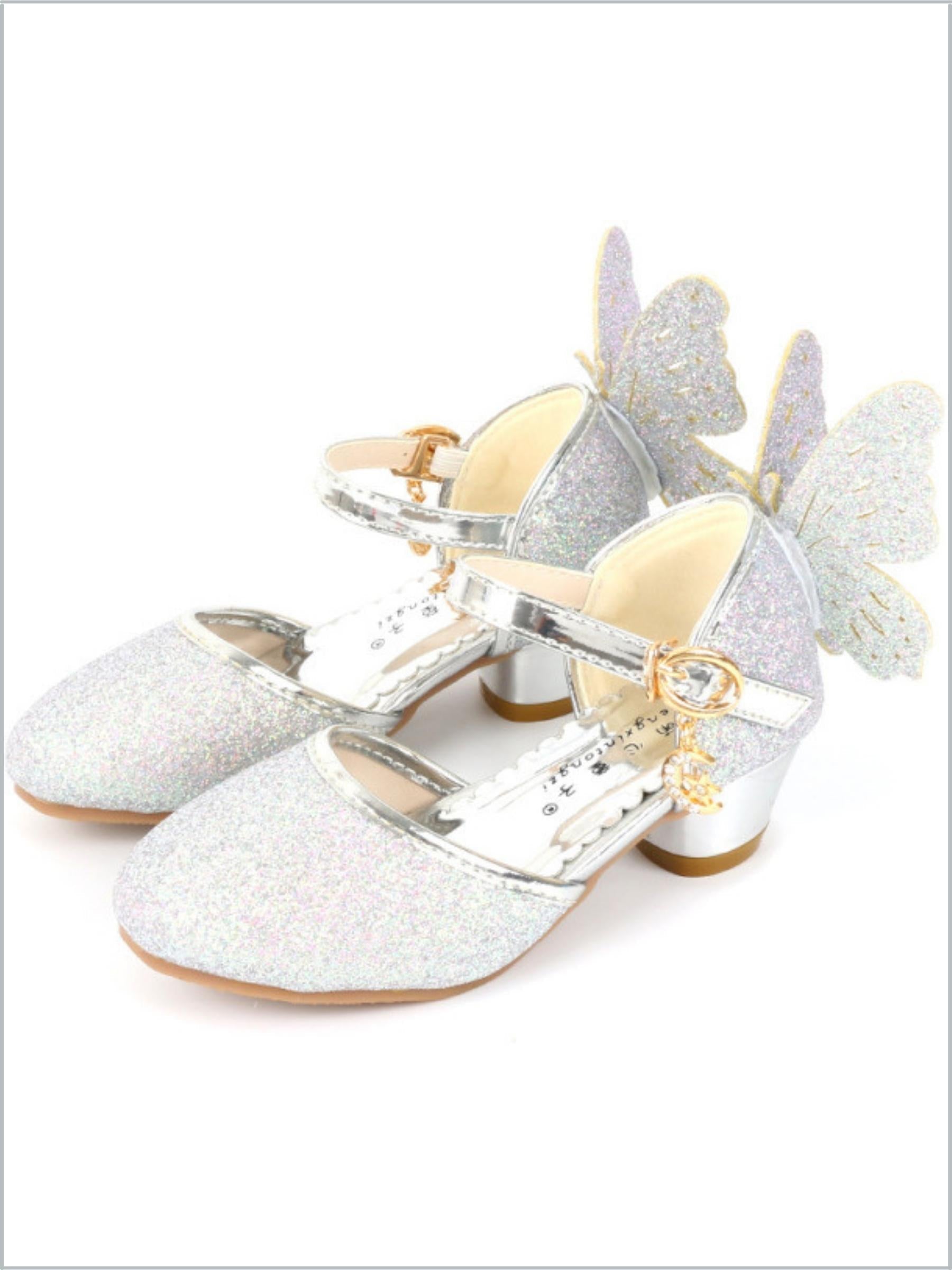 Fluttery & Fabulous Butterfly Glitter Mary Jane Heels