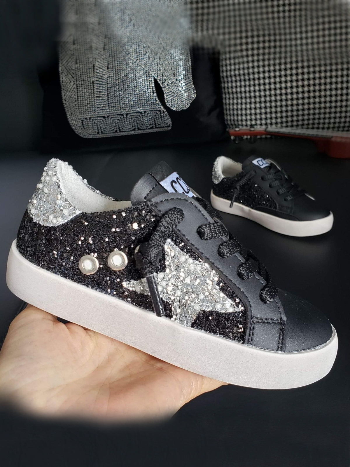 Back To School Shoes | Glitter Covered Sneakers | Mia Belle Girls