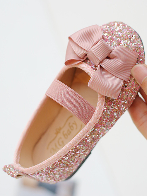 Grace & Glam Glitter Bow Ballet Flats