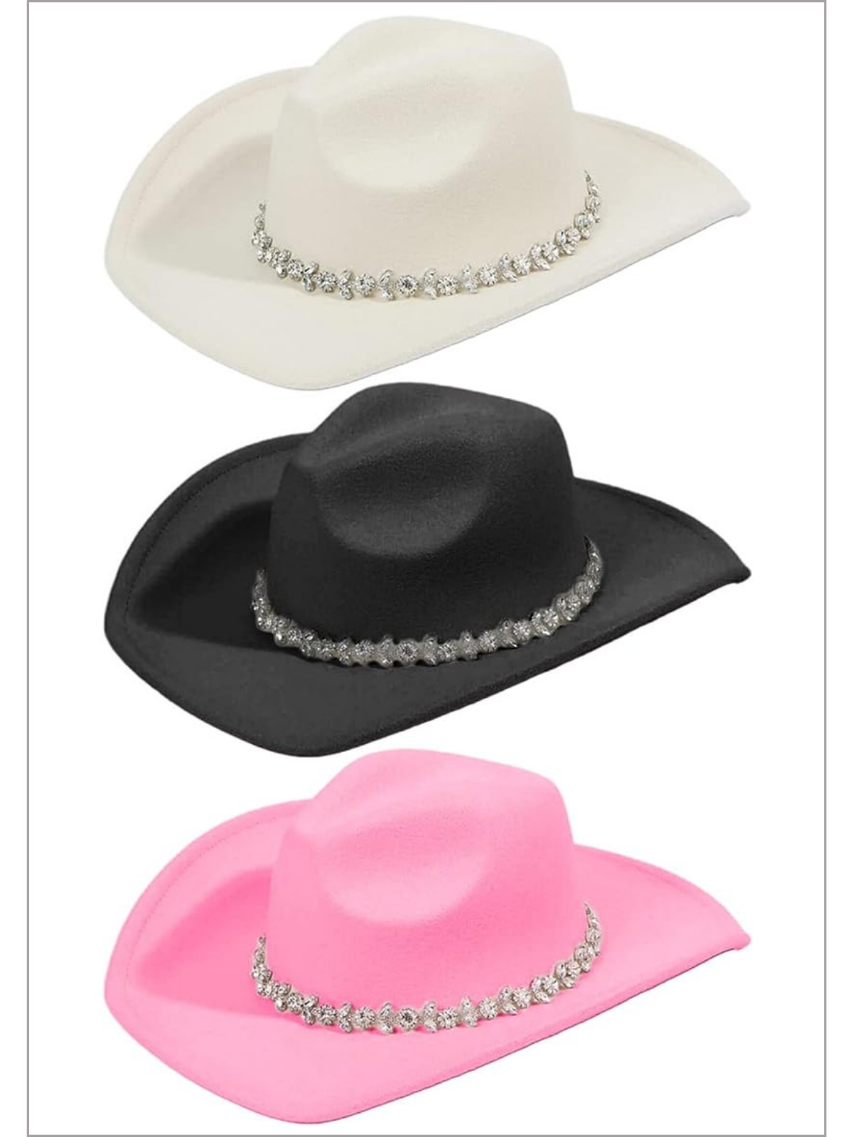 Mia Belle Women's Rhinestone Brim Cowgirl Hat | Accessories