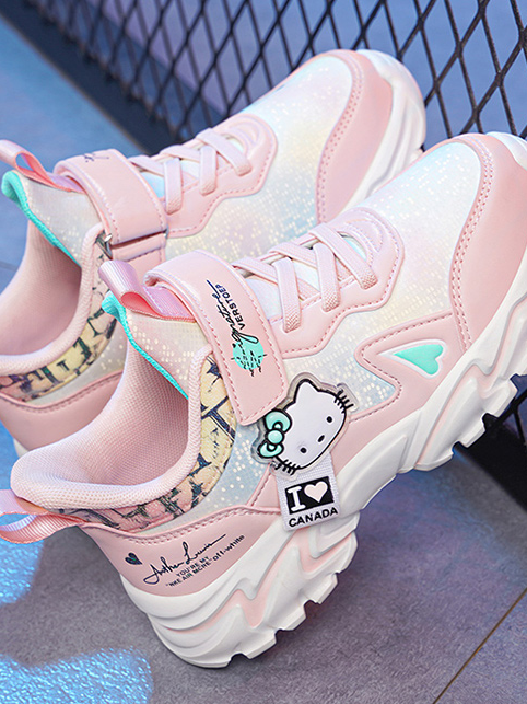 Back To School Shoes | Cute Kitten Shimmer Sneakers | Mia Belle Girls