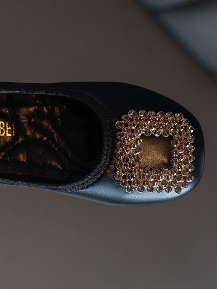 Shoes By Liv & Mia | Girls Square Toe Buckle Ballet Flats