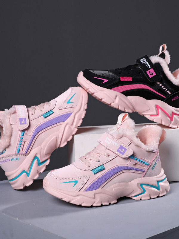 Back To School Shoes | Pink Fleece Lined Sneakers | Mia Belle Girls