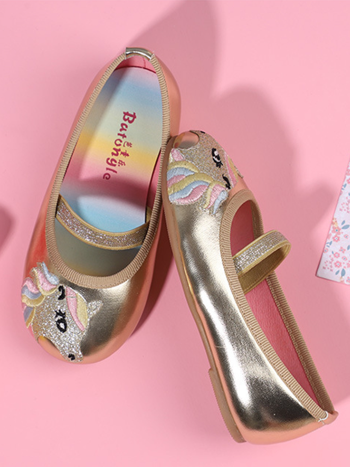 Shoes By Liv & Mia | Unicorn Metallic Ballet Flats - Mia Belle Girls