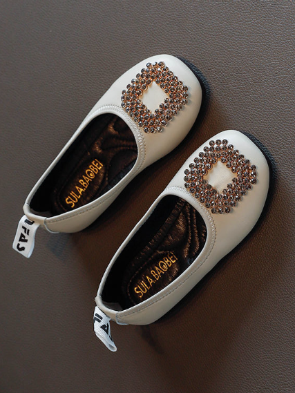 Shoes By Liv & Mia | Girls Square Toe Buckle Ballet Flats