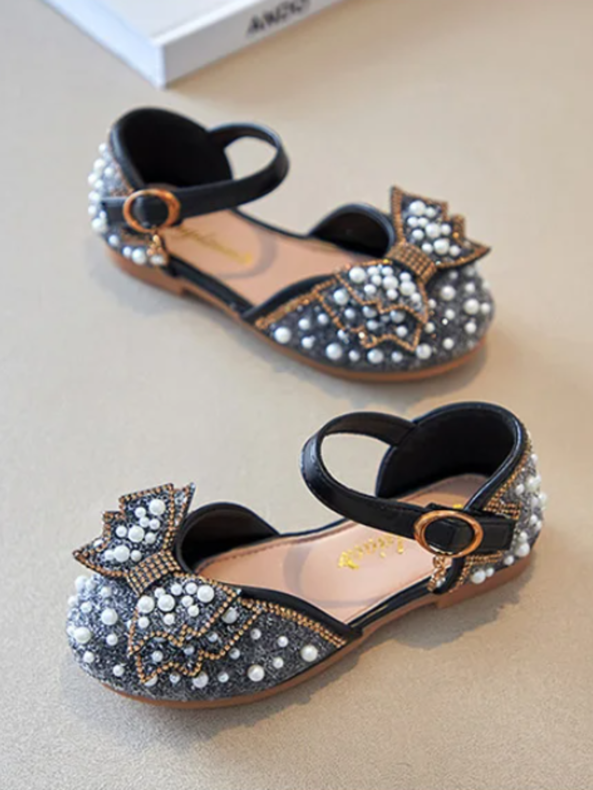 Mia Belle Girls Pearly Ankle Strap Shoes | Shoes By Liv & Mia
