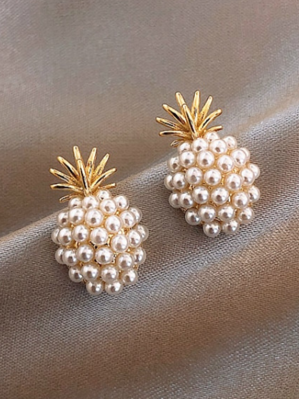 Mia Belle Girls Pearl Pineapple Earrings | Girls Accessories