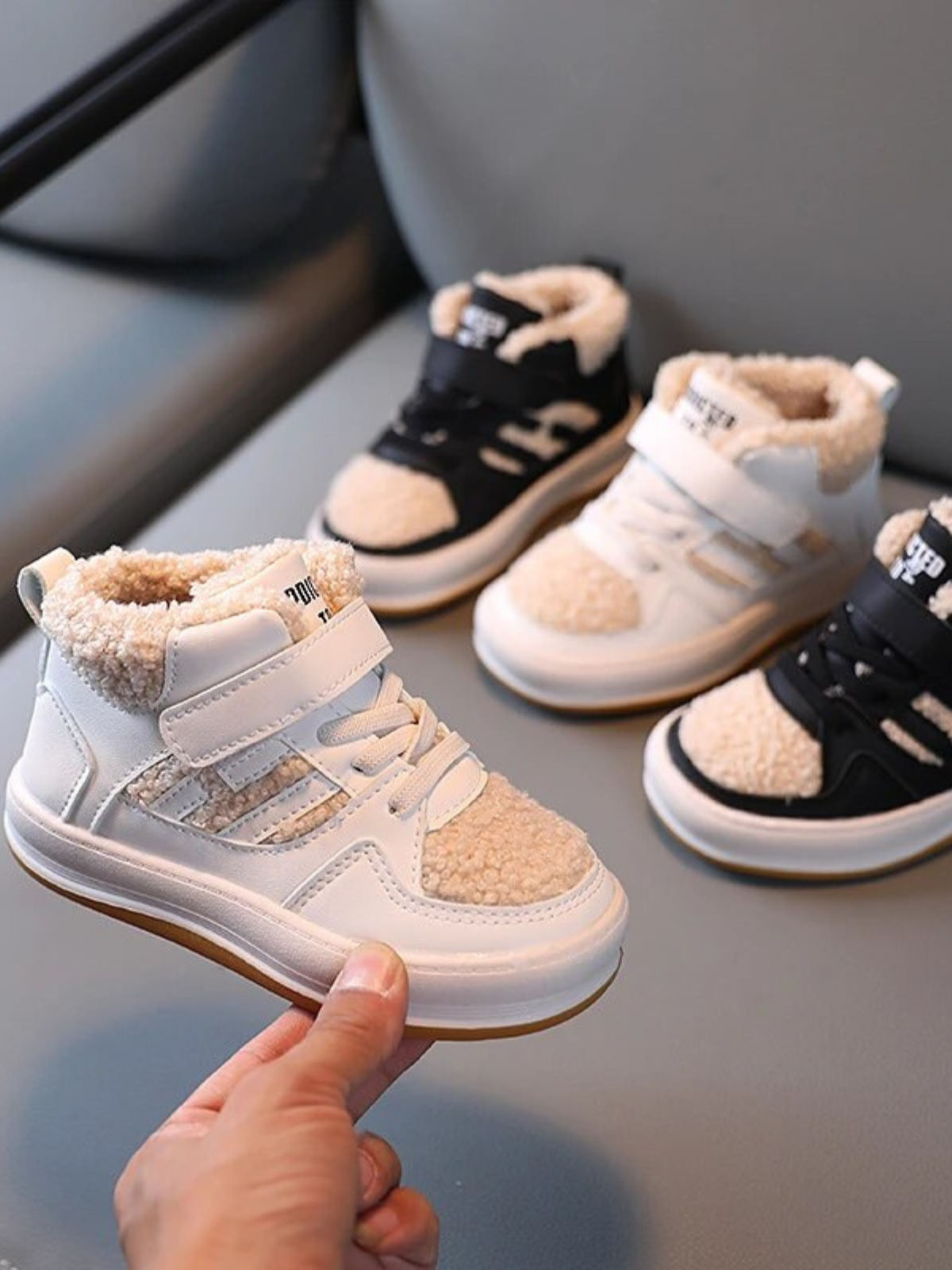 Back To School Shoes | Shearling Panel Sneakers | Mia Belle Girls
