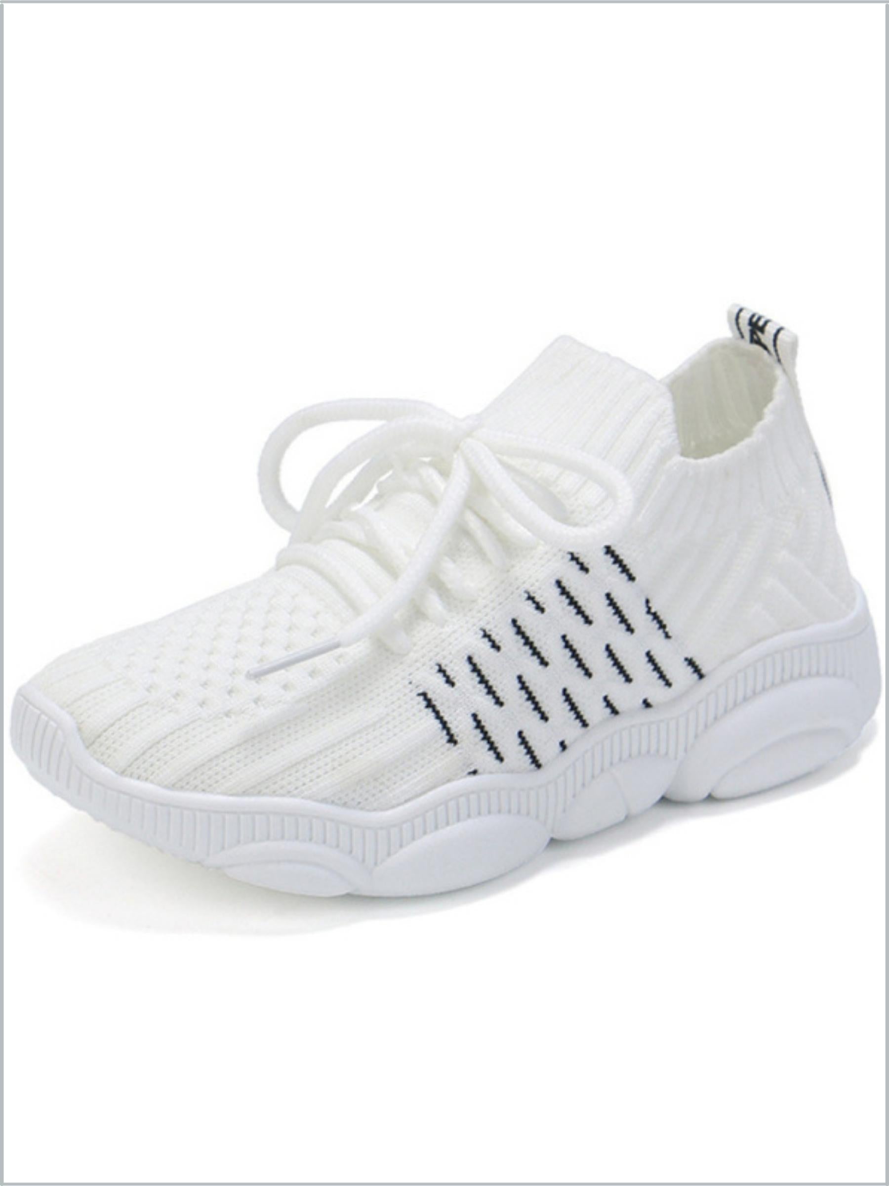 Girls Sock Fit Woven Running Sneakers By Liv And Mia