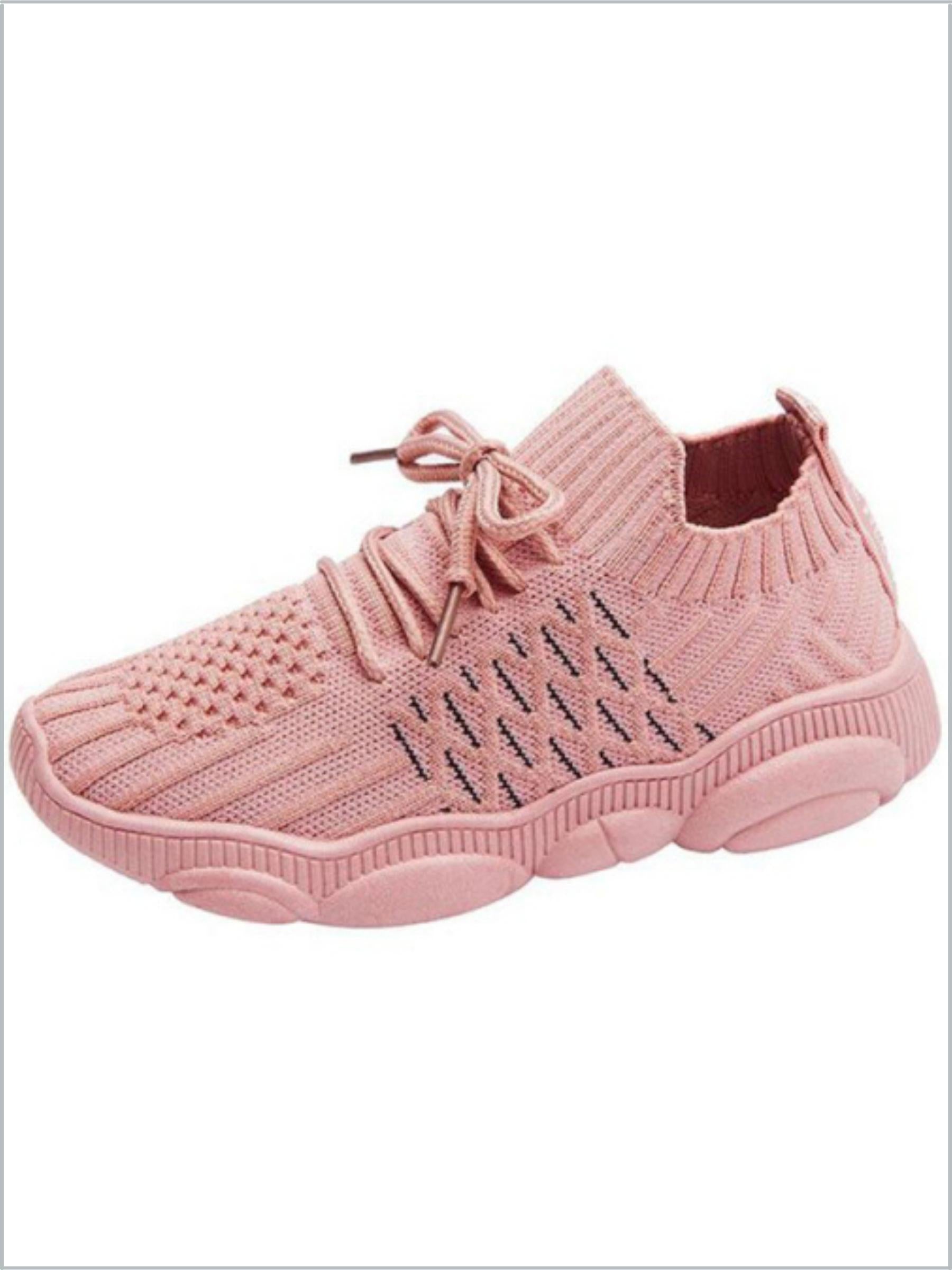 Girls Sock Fit Woven Running Sneakers By Liv And Mia