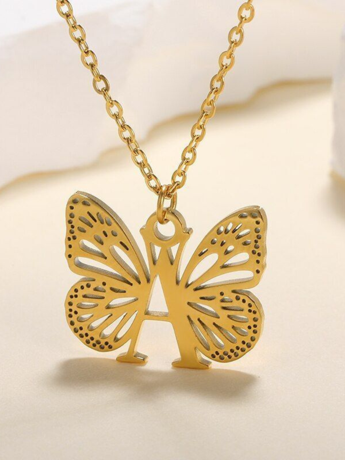 Mia Belle Girls Butterfly Letter Pendant Necklace | Girls Accessories