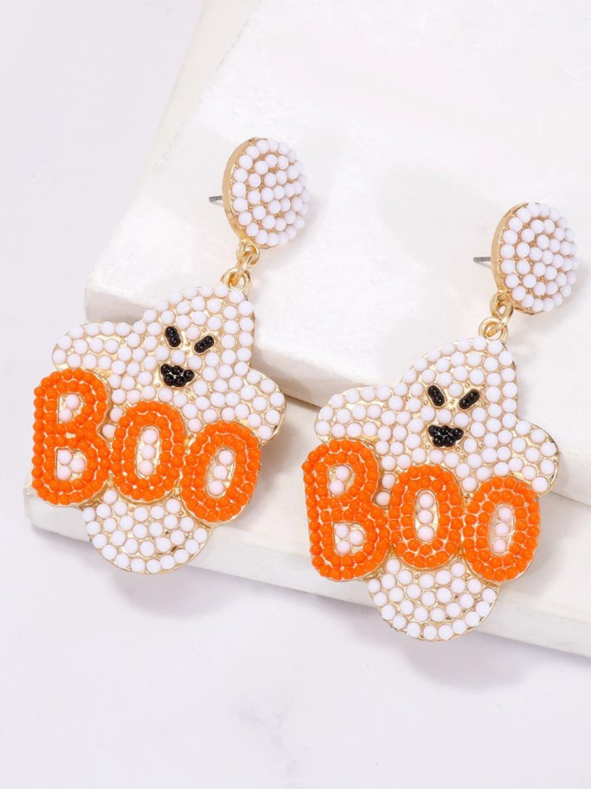 Mia Belle Girls Pearl-Embellished Ghost Earrings | Girls Accessories