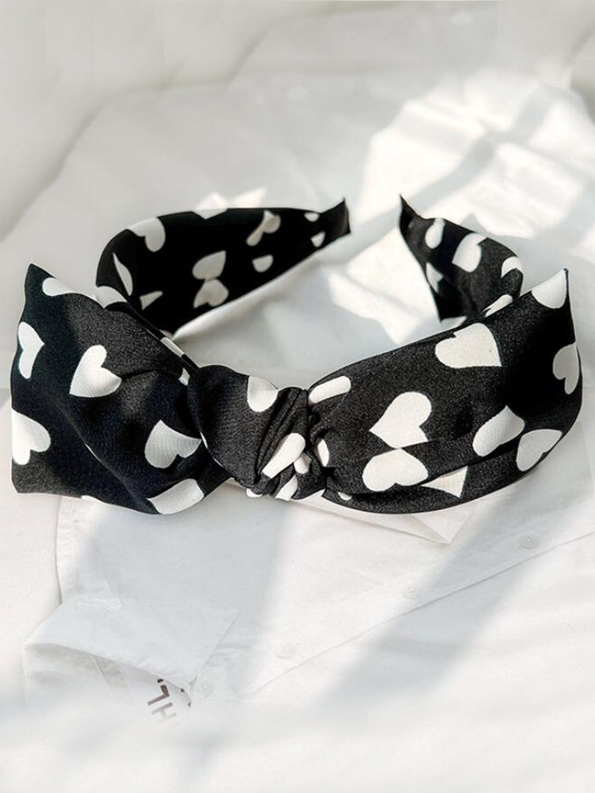 Mia Belle Girls Heart Print Bow Headband | Girls Accessories