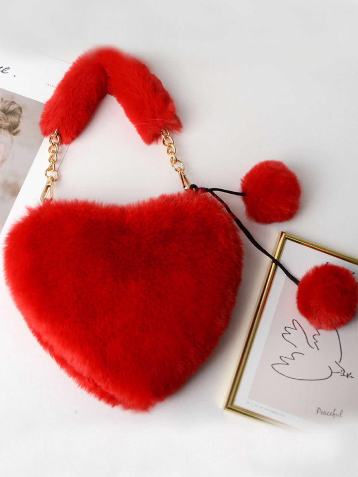 Girls Fashion Accessories | Faux Fur Heart Purse | Mia Belle Girls