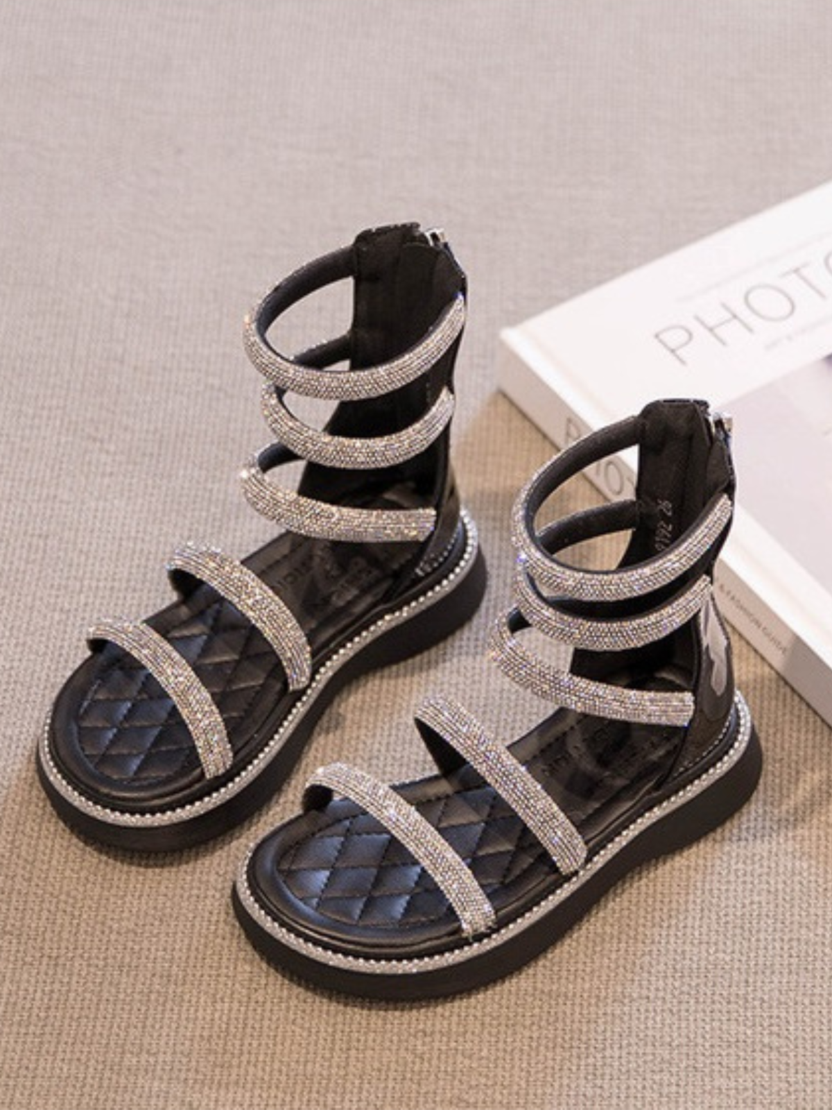 She's A Glitter Goddess Gladiator Sandals