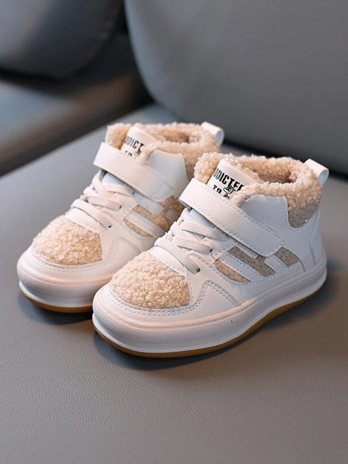 Back To School Shoes | Shearling Panel Sneakers | Mia Belle Girls