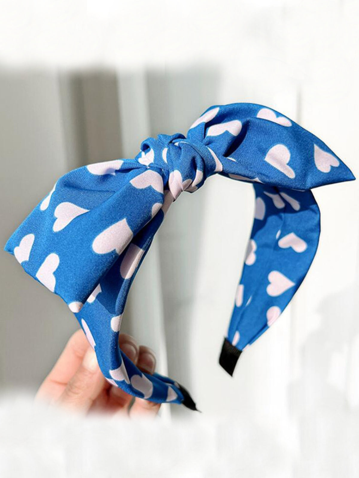 Mia Belle Girls Heart Print Bow Headband | Girls Accessories