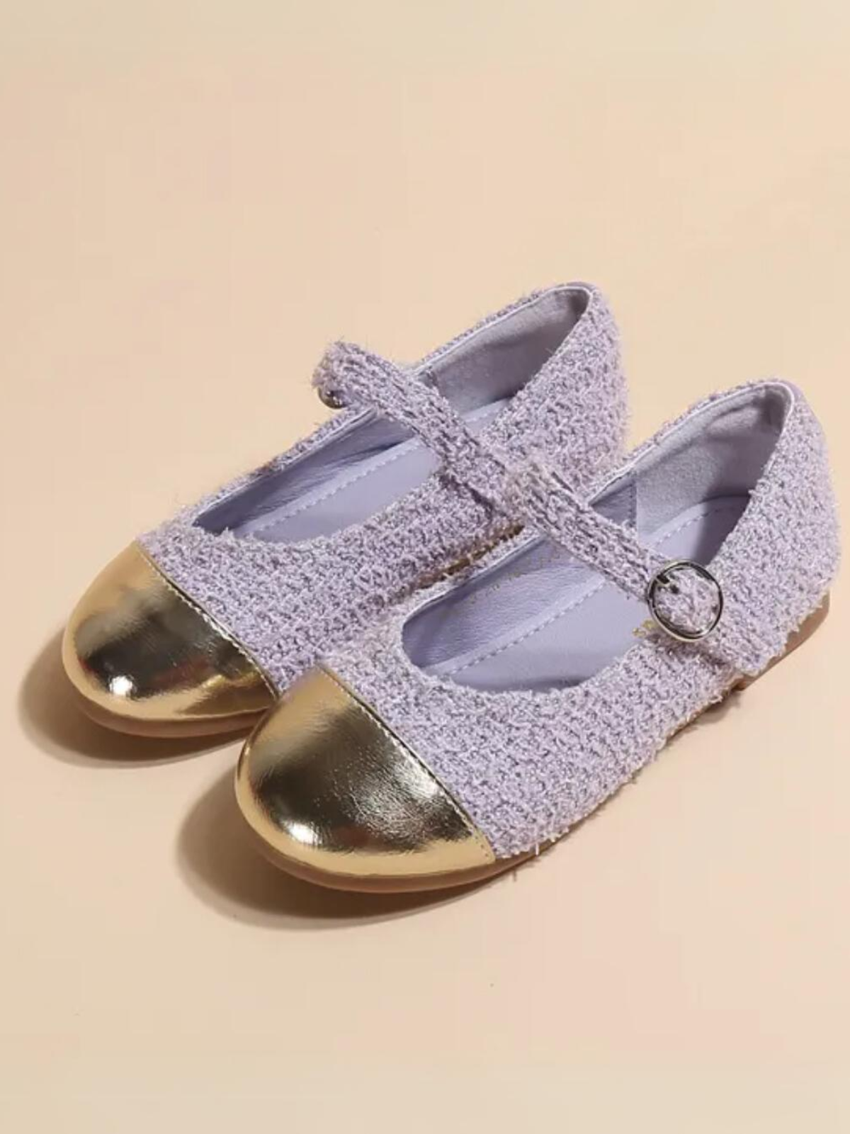 Going Golden Metallic Gold Toe Cap Mary Jane Shoes