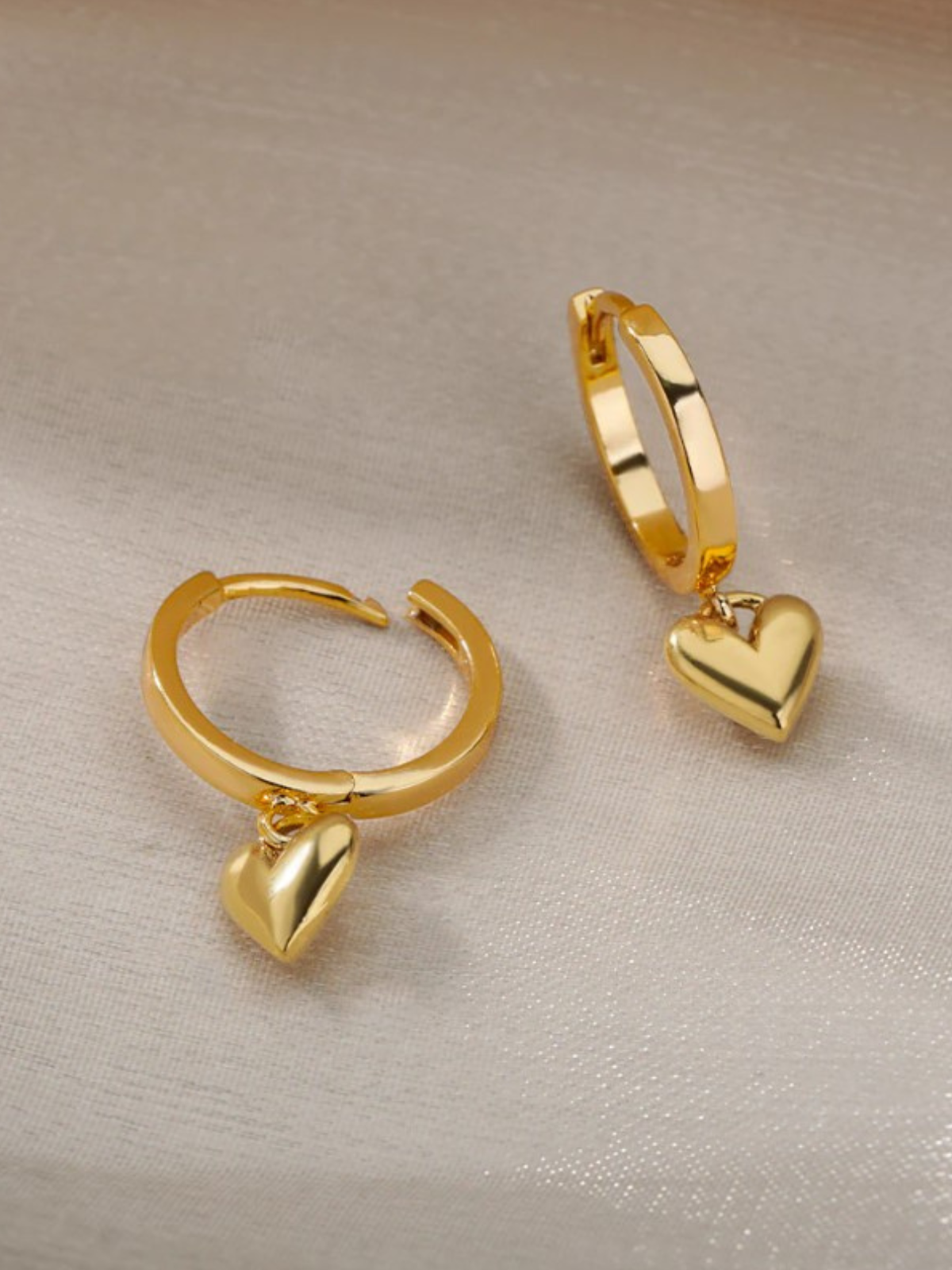 Mia Belle Girls Heart Dangle Hoop Earrings | Girls Accessories