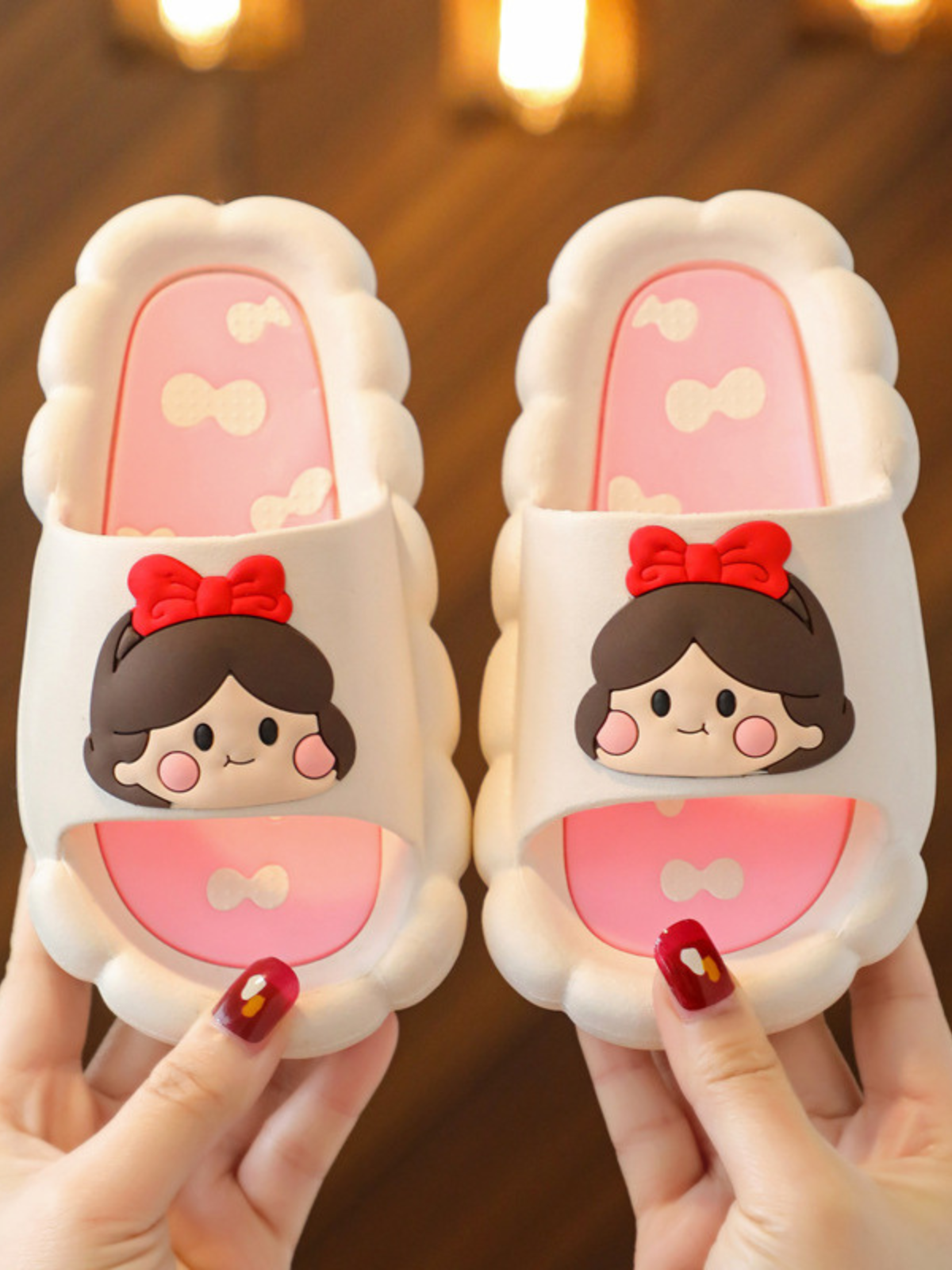 Shoes By Liv & Mia | Little Girls Cartoon Slip On Sandals | Kids Shoes