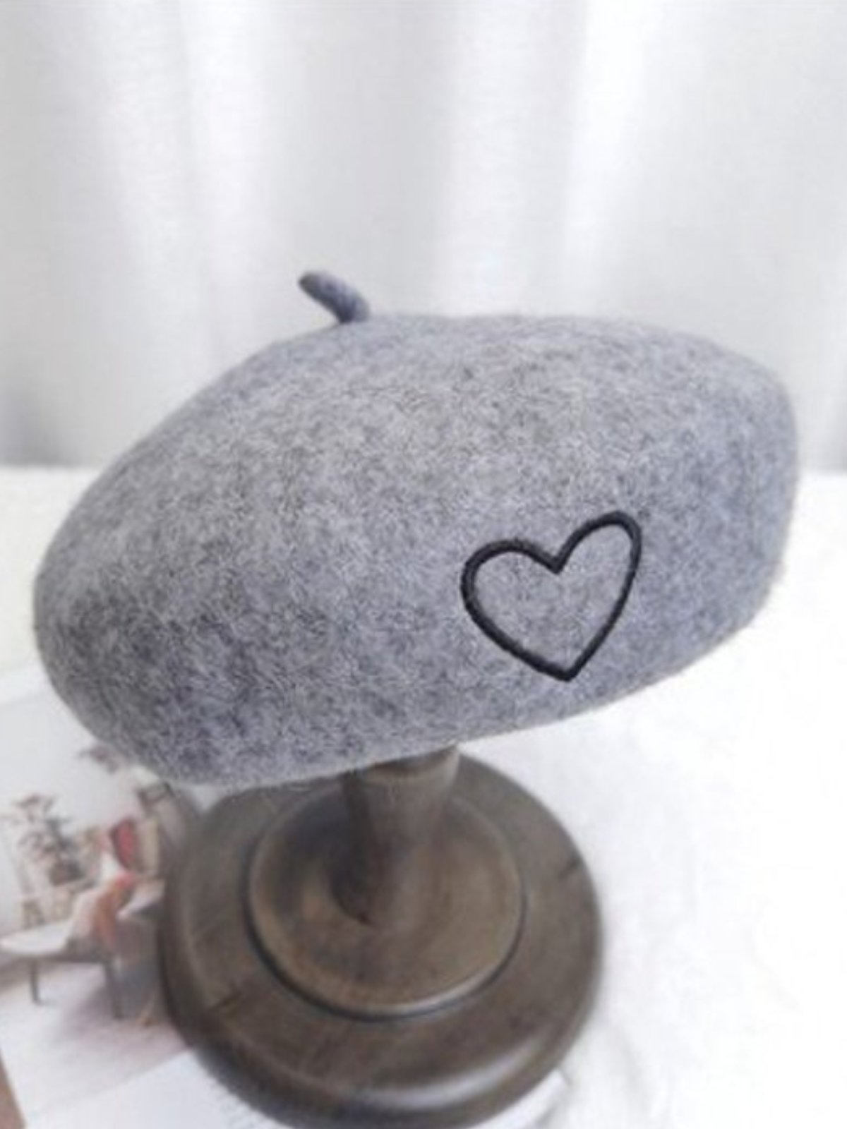 Mia Belle Girls Heart-Embroidered Winter Beret | Girls Accessories