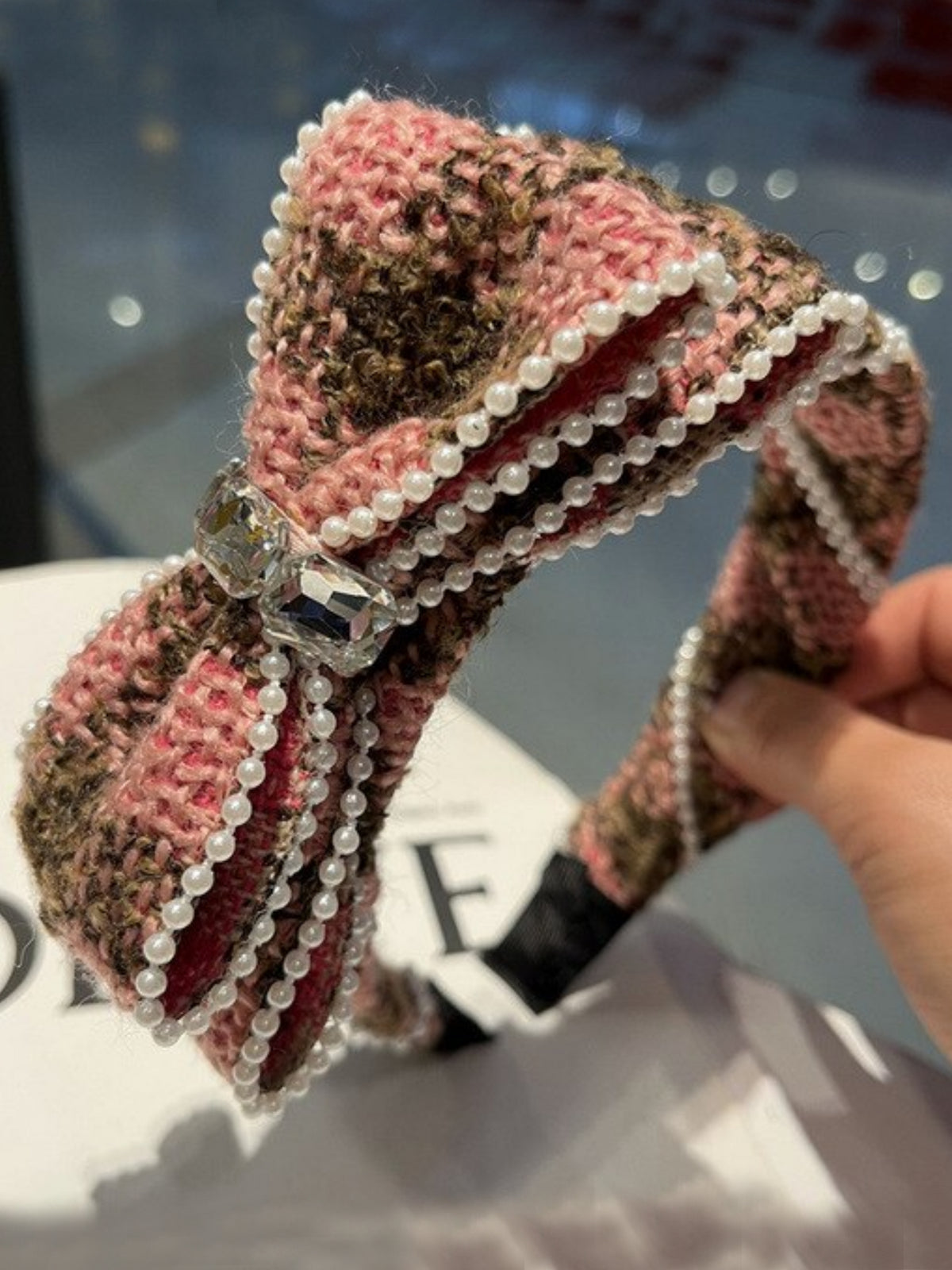 Girls School Accessories | Plaid Tweed Bow Headband | Mia Belle Girls