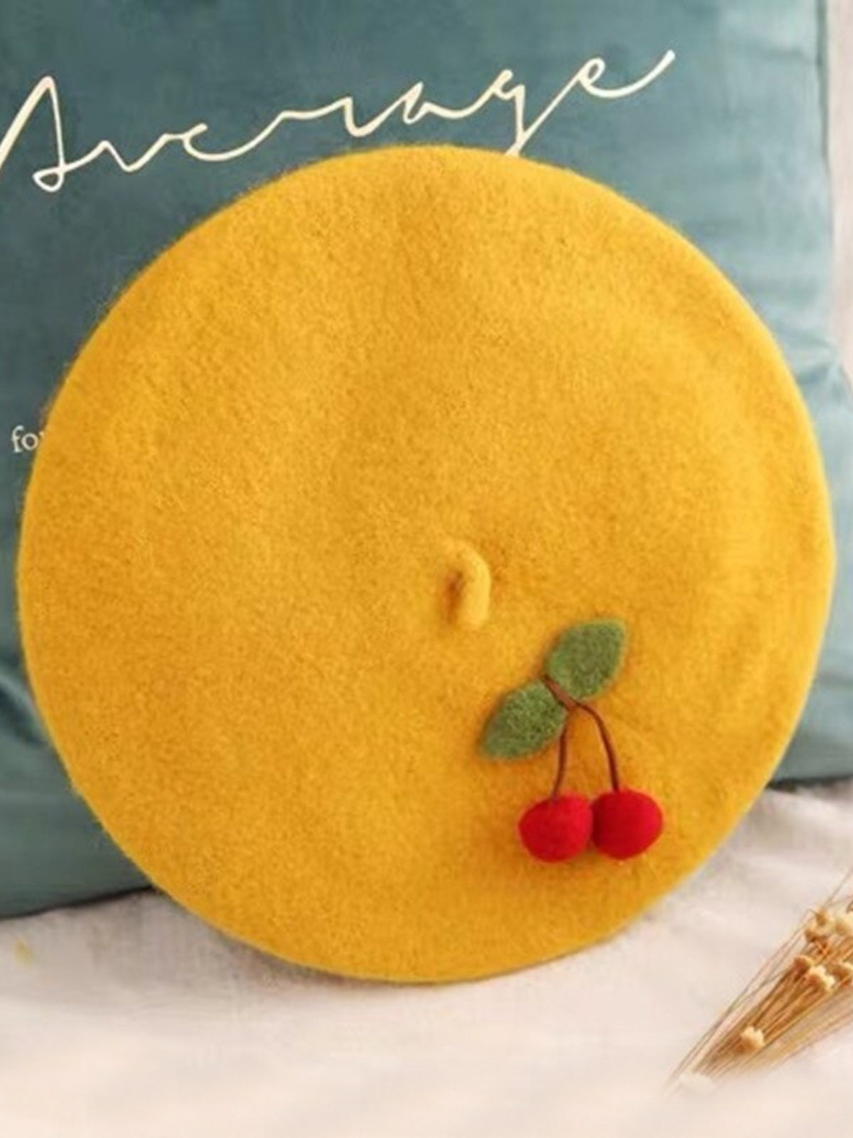 Mia Belle Girls Cherry Beret Hat | Girls Accessories