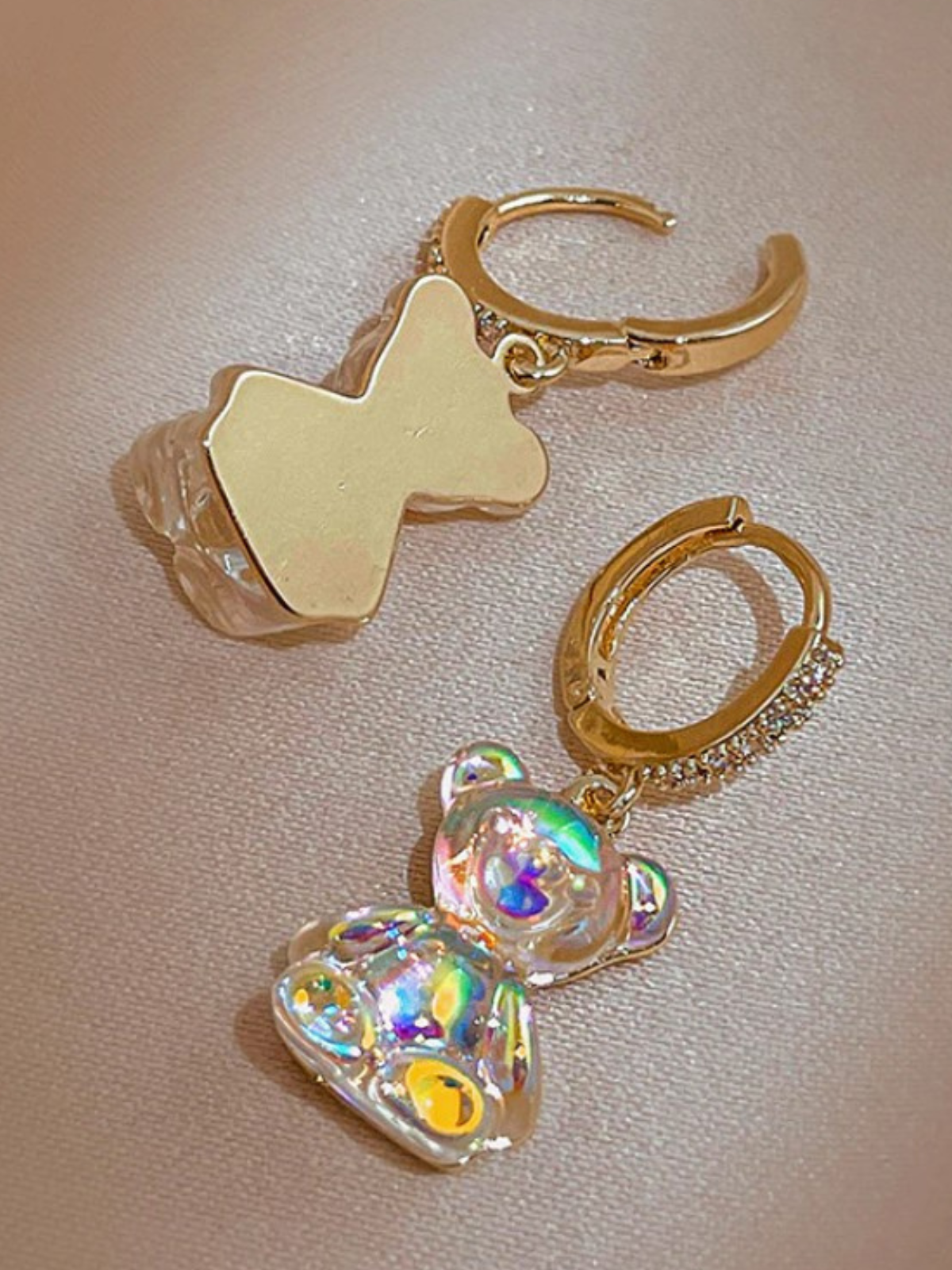 Mia Belle Girls Bear Dangle Hoop Earrings | Girls Accessories