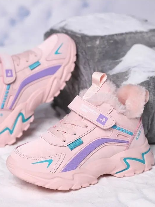 Back To School Shoes | Pink Fleece Lined Sneakers | Mia Belle Girls