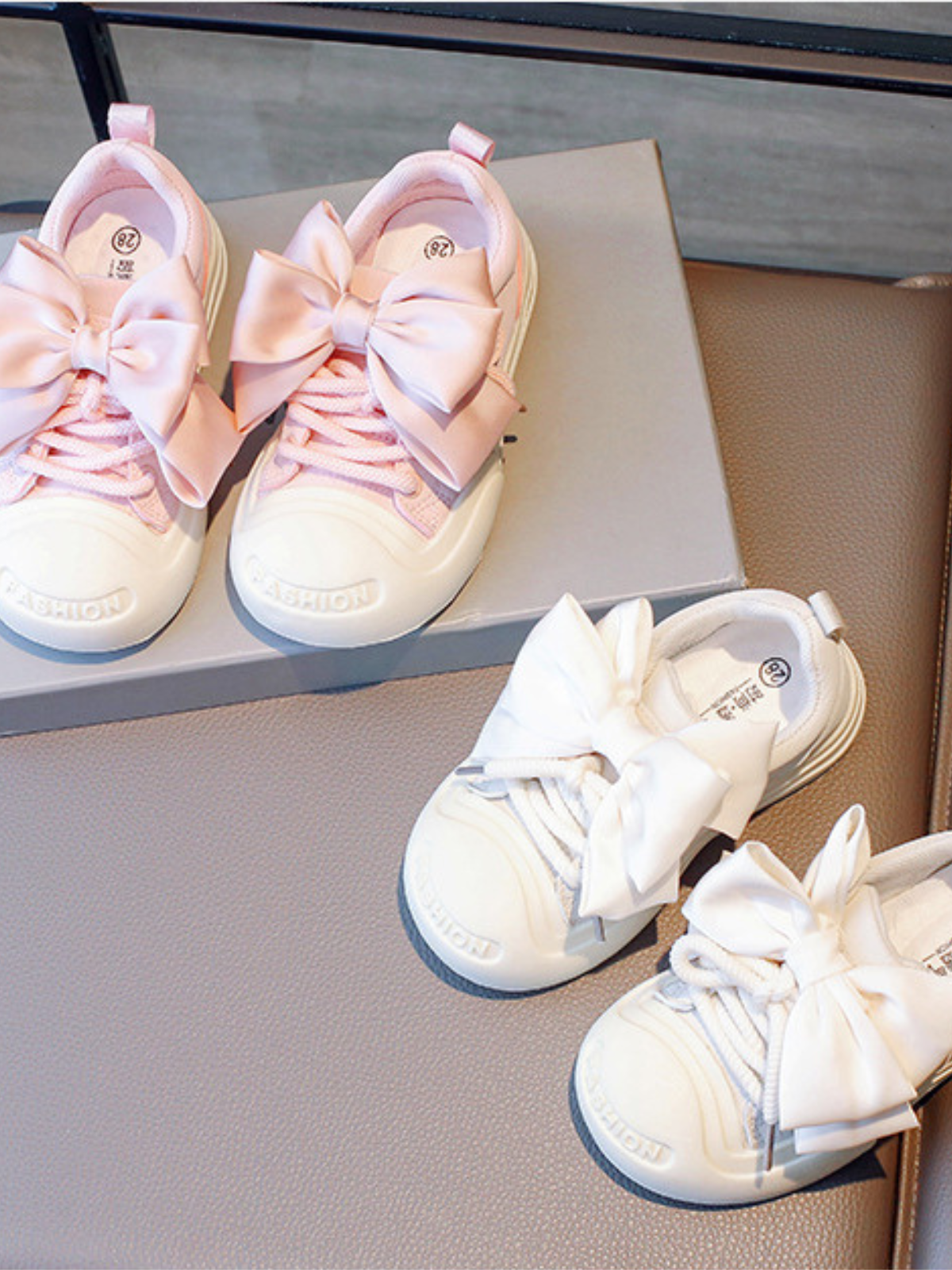 Mia Belle Girls Satin Bow Sneakers | Shoes By Liv & Mia