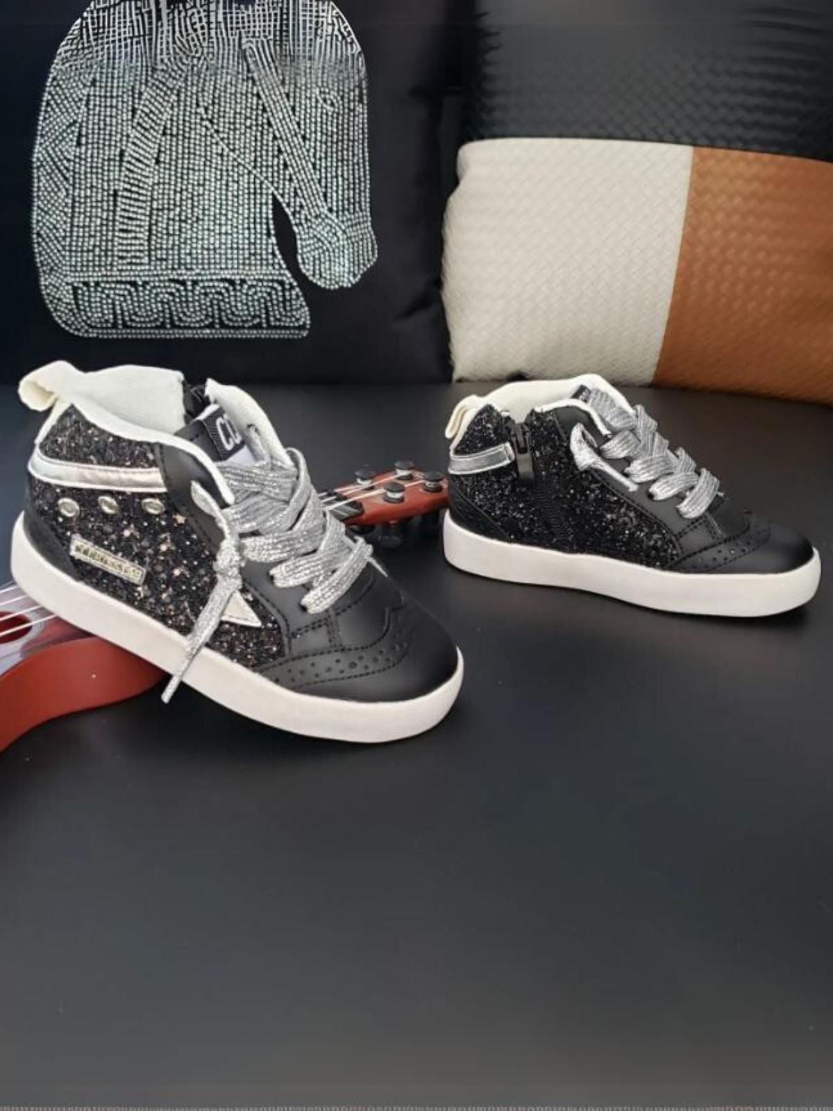 Mia Belle Girls High-Top Glitter Sneakers | Shoes By Liv & Mia