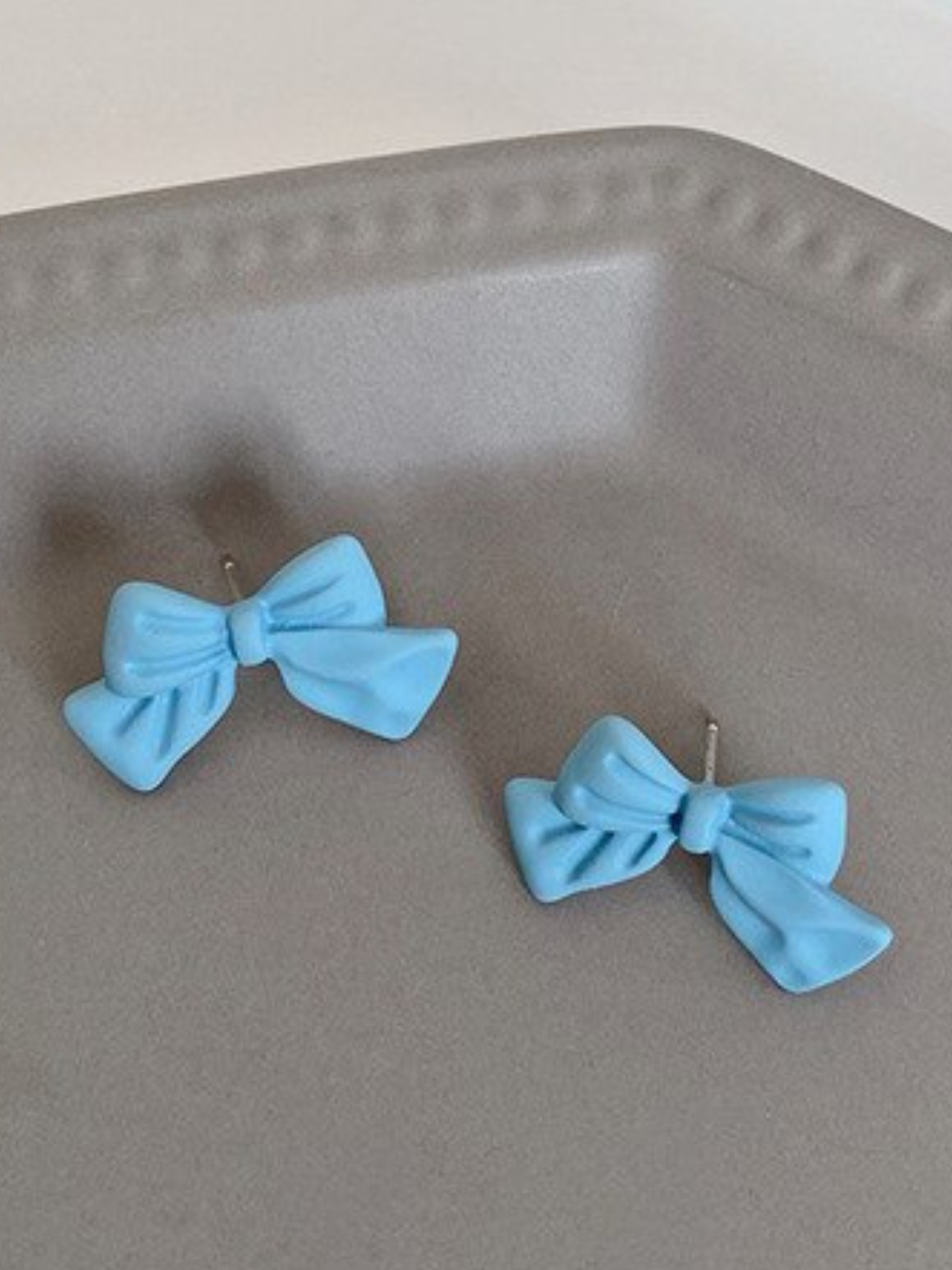 Mia Belle Girls Blue Bowknot Clay Earrings | Girls Accessories