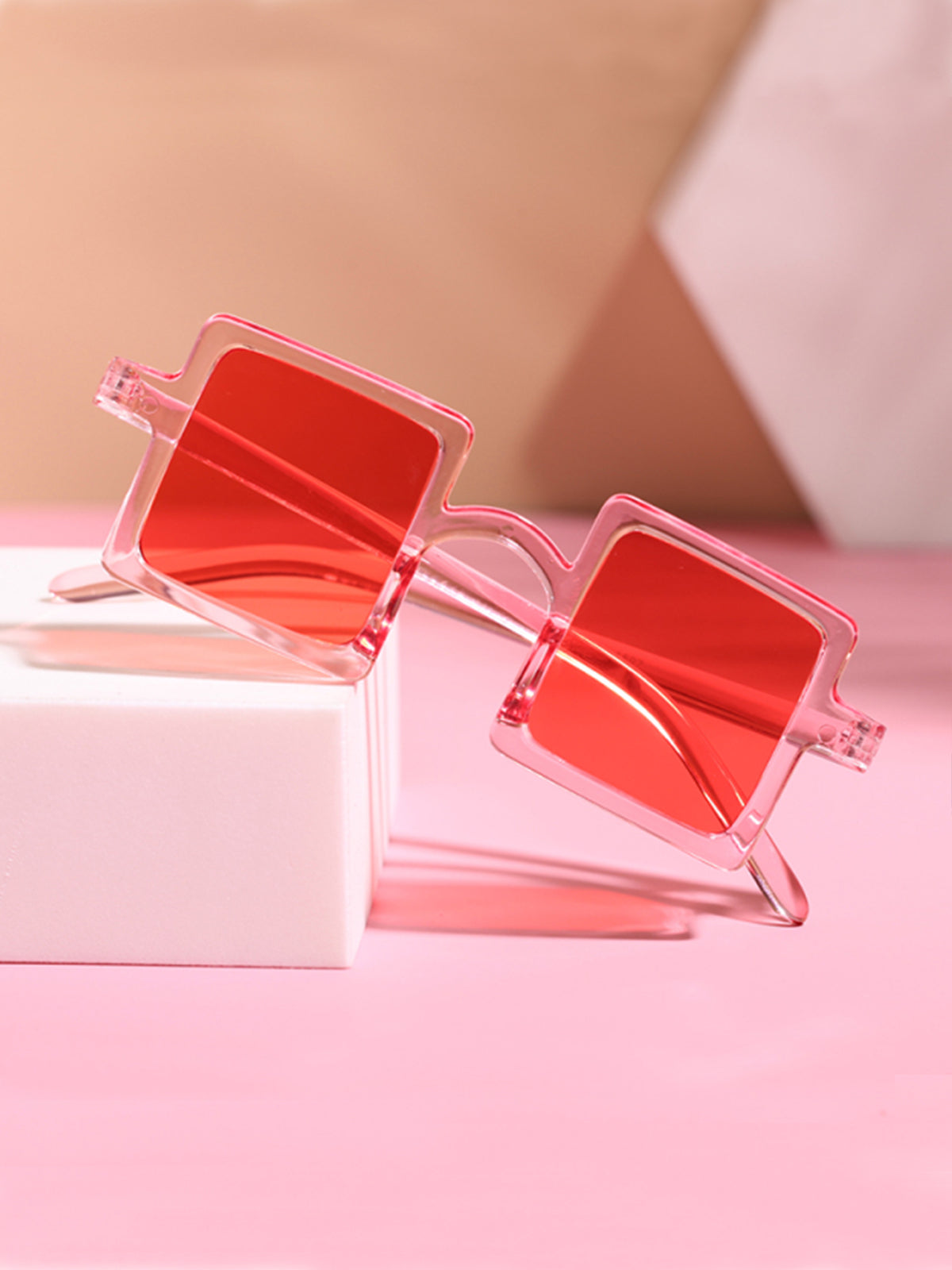 Girls Retro Square Sunglasses - Red | Girls Accessories - Mia Belle Girls