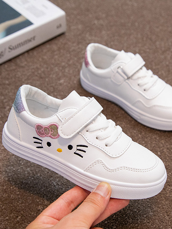Back To School Shoes | Glitter Heel Kitten Sneakers | Mia Belle Girls