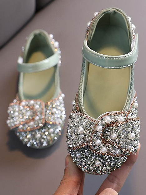 Girls Pearls 'N Rhinestones Ballerina Flats By Liv and Mia