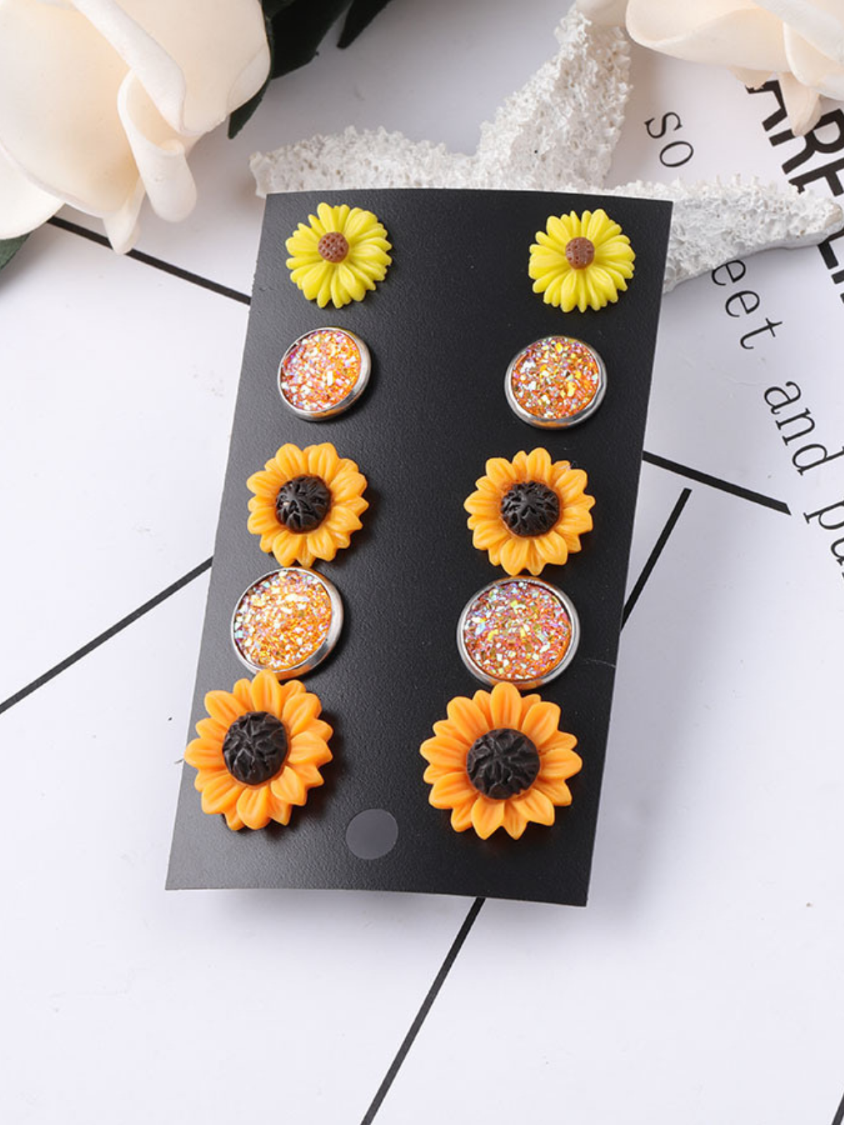 Mia Belle Girls | Acrylic Earrings 5-Piece Set | Girls Accessories