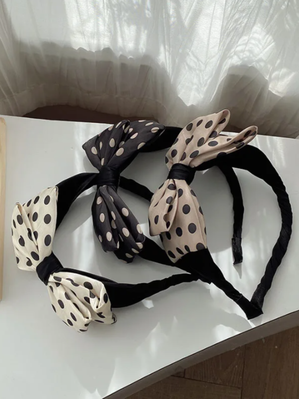 Mia Belle Girls Polka Dot Bow Headband | Girls Accessories