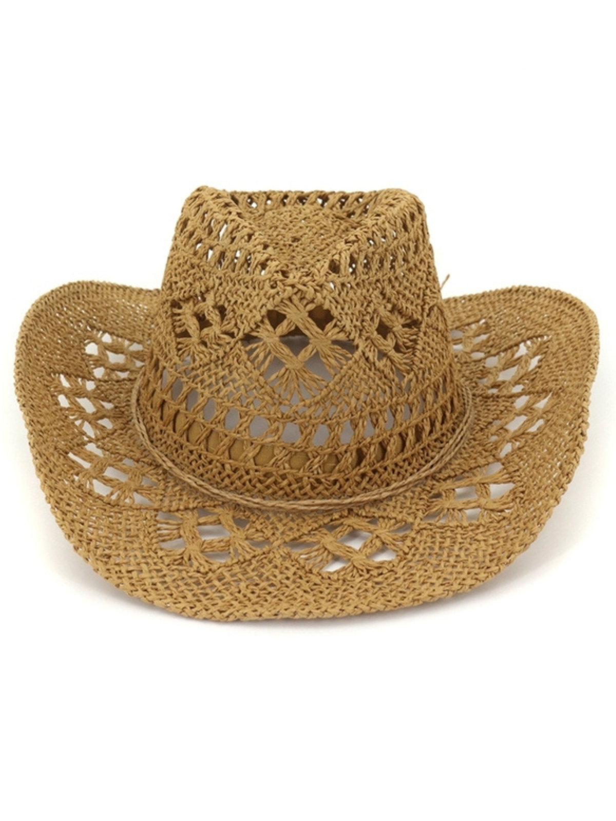 Kids Fashion Accessories | Little Girls Tan Straw Cowboy Hat