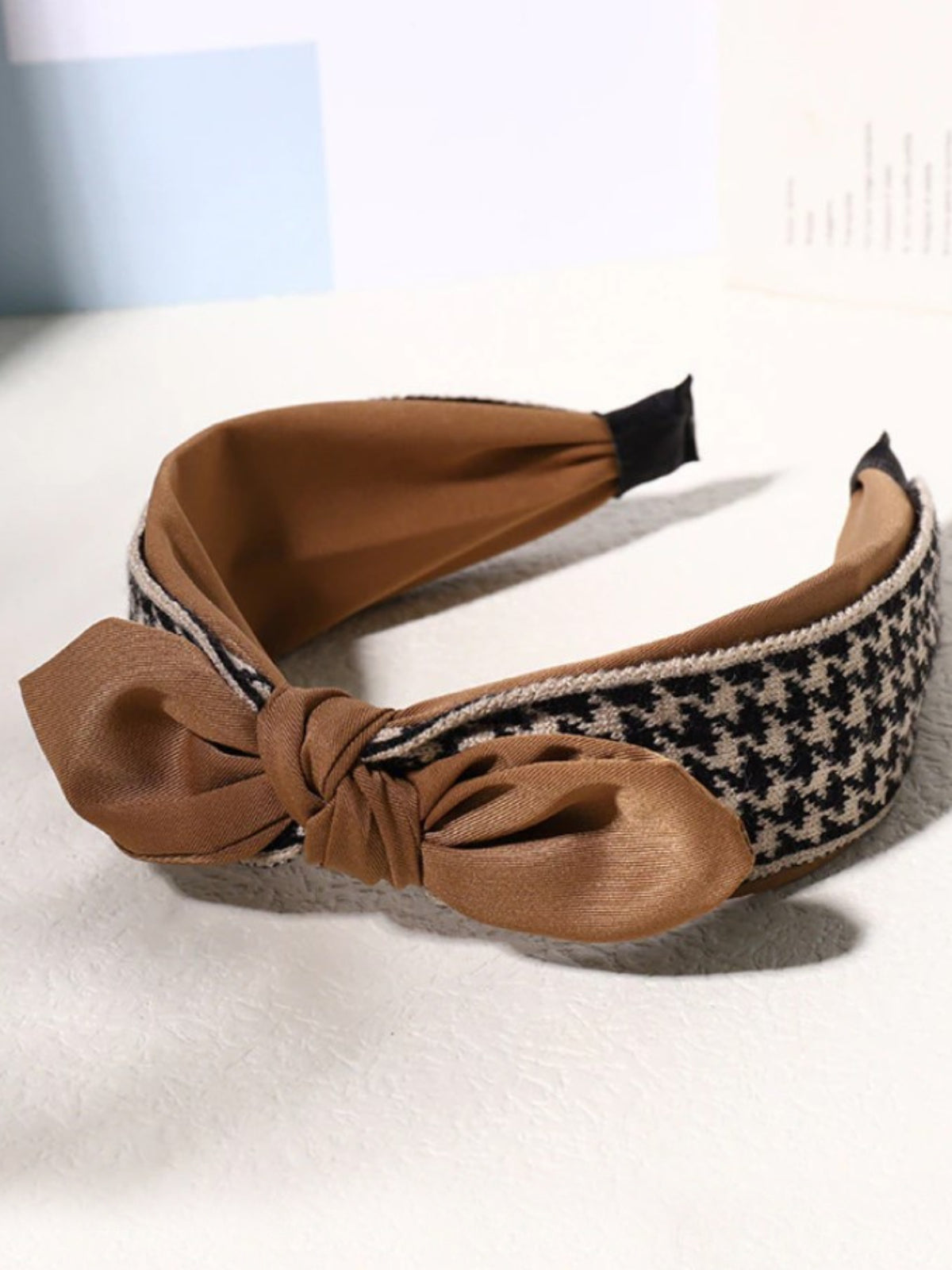 Mia Belle Girls Bow Knot Houndstooth Headband | Girls Accessories