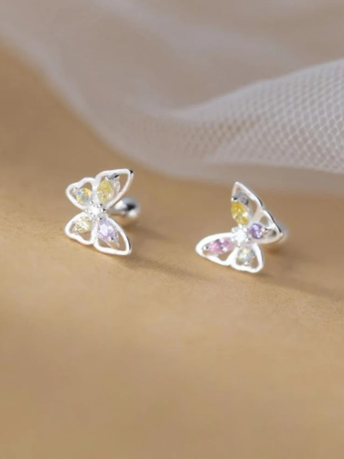 Whimsical Mood Butterfly Stud Earrings