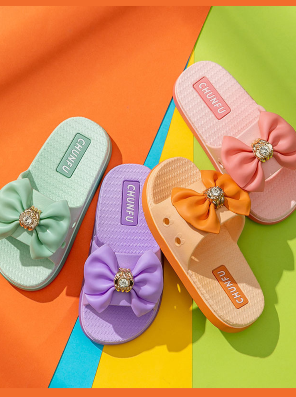 Shoes By Liv & Mia | Little Girls Diamond Bowed Sandals | Kids Shoes