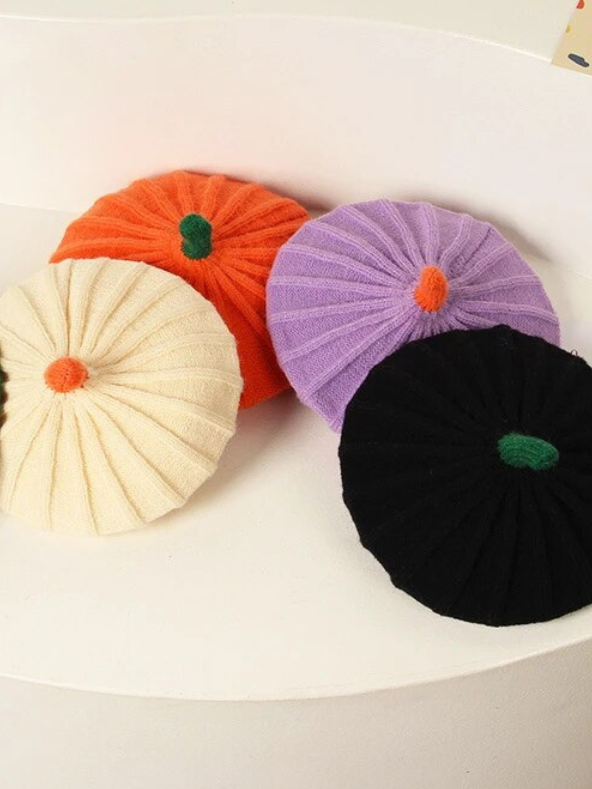 Mia Belle Girls | Pumpkin Beret Hat | Girls Accessories