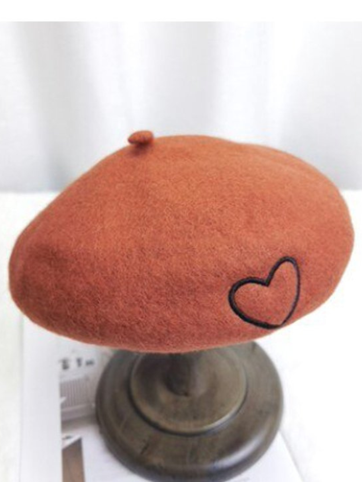 Mia Belle Girls Heart-Embroidered Winter Beret | Girls Accessories