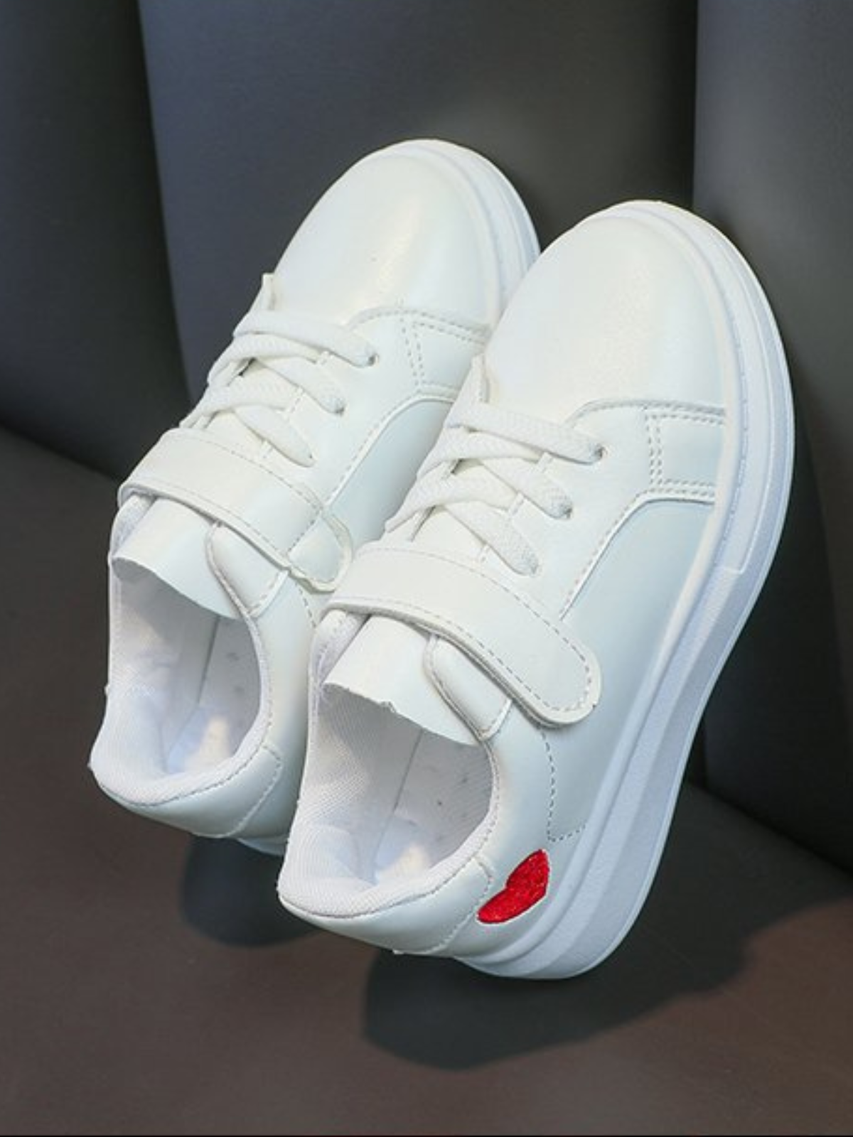 Back To School Shoes | Heel Hearts Velcro Sneakers | Mia Belle Girls