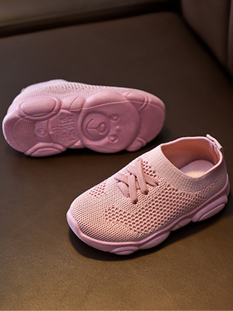 Girls Bear Bottom Antislip Casual Sneakers By Liv And Mia Pink