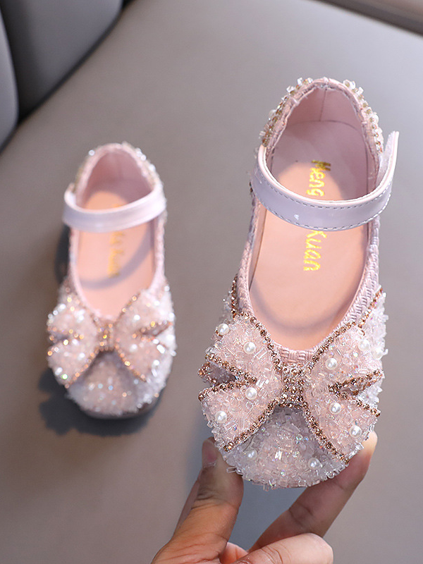 Beautiful Bow Glitter Flats by Liv & Mia
