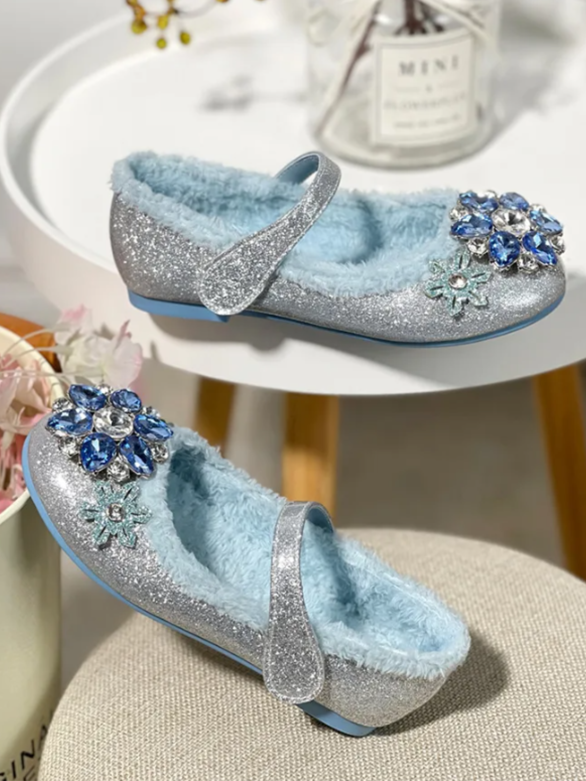 Mia Belle Girls Fur-Lined Jewel Shoes | Shoes By Liv & Mia