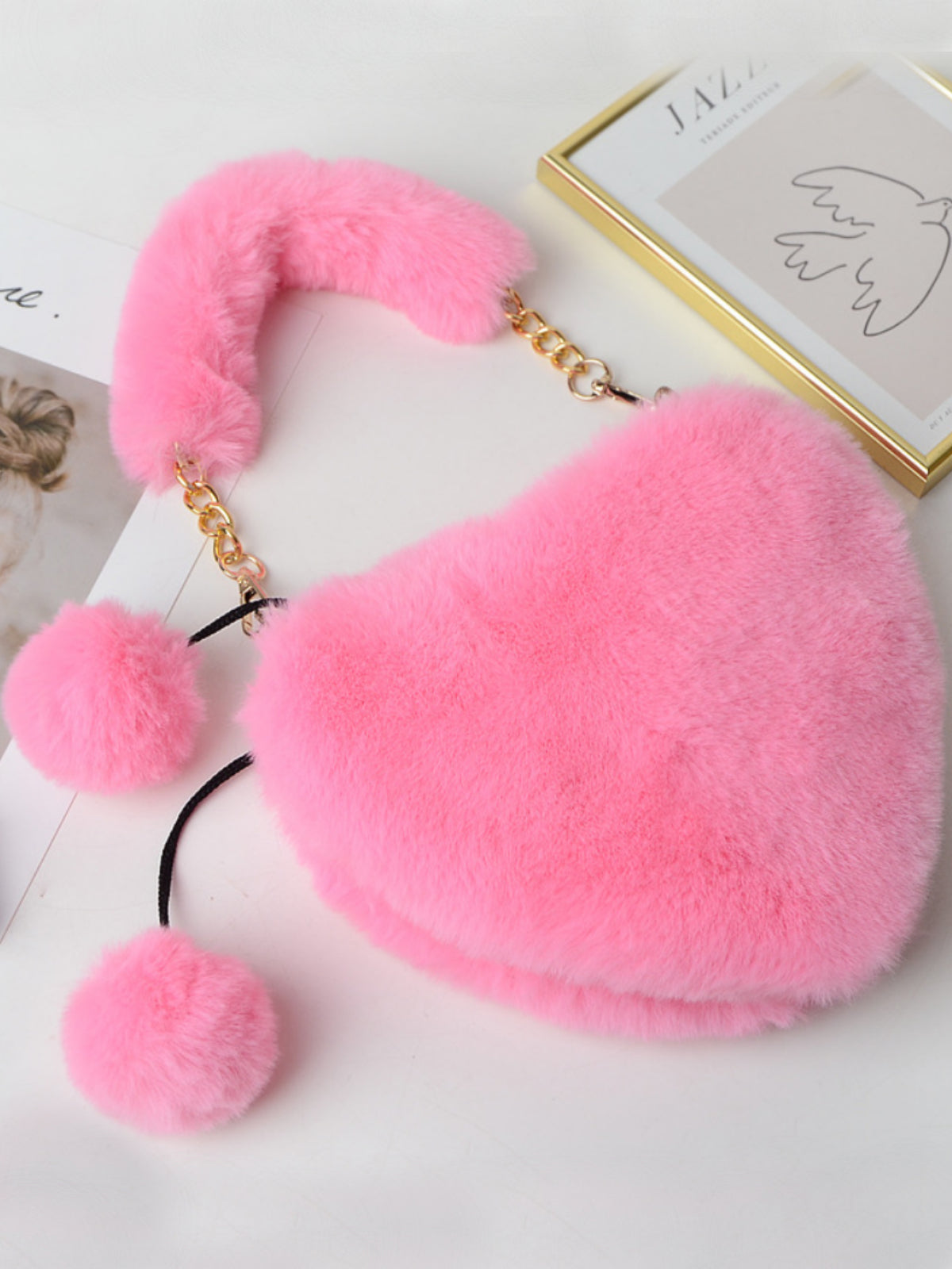 Girls Fashion Accessories | Faux Fur Heart Purse | Mia Belle Girls